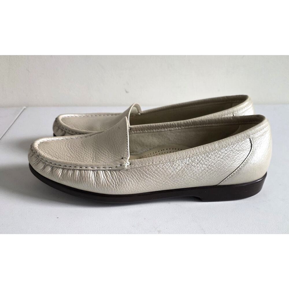 SAS Simplify Pearl Bone Leather oafers Size 11 Wide - Picture 4 of 7